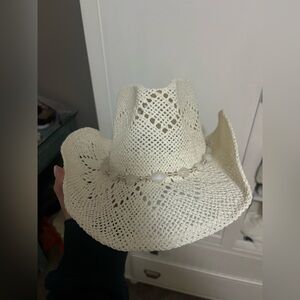 White Straw Cowboy Hat